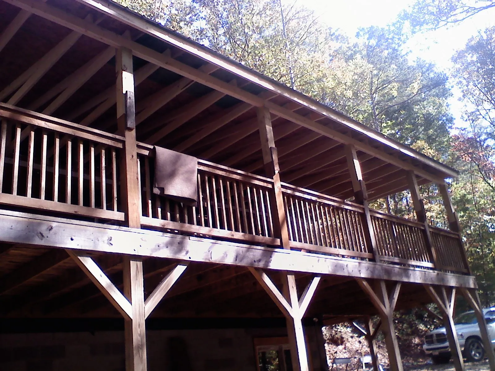 Timber framing under a new elevated porch and deck — Roof Leak Repair in Swansboro by Roofing Brothers